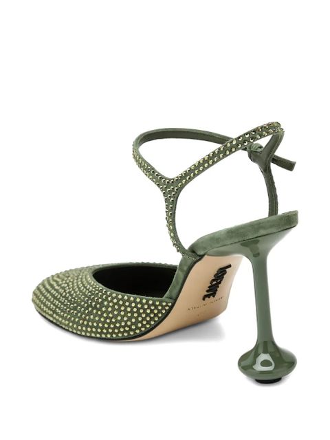 LOEWE 90mm Toy crystal-embellished pumps - Green