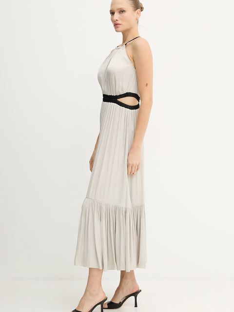 Morgan sukienka kolor beżowy maxi rozkloszowana RLIMON