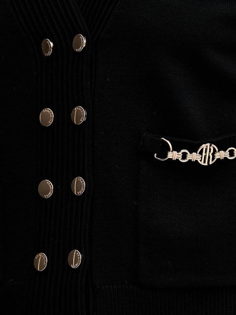 Fracomina kardigan damski kolor czarny lekki FR25WT8010K55601 - zdjęcie produktu nr 2