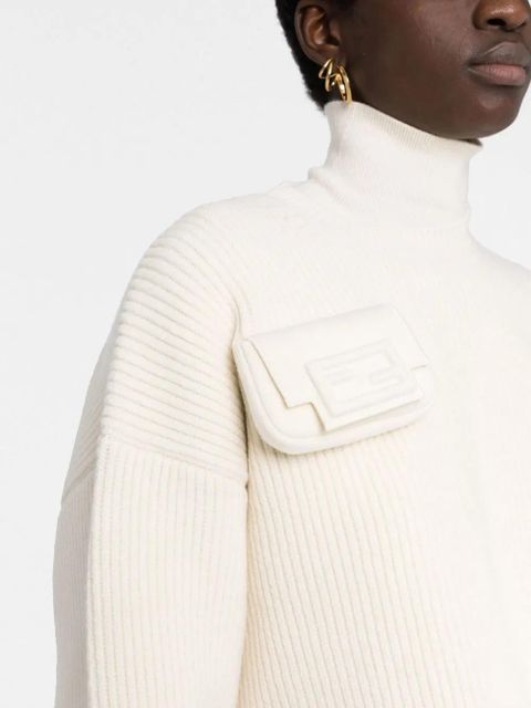 FENDI pocket-detail roll neck jumper - Neutrals