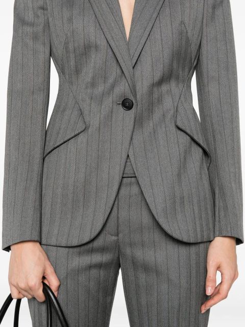 Alexander McQueen pinstripe single-breasted jacket - Grey