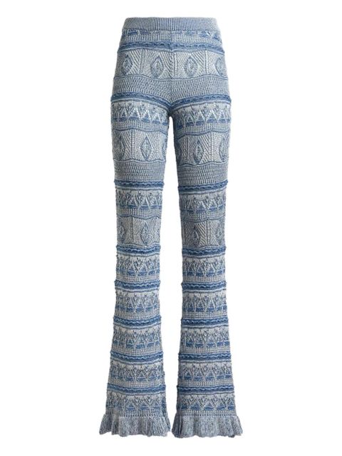 ETRO crocheted flared trousers - Blue - zdjęcie produktu nr 1