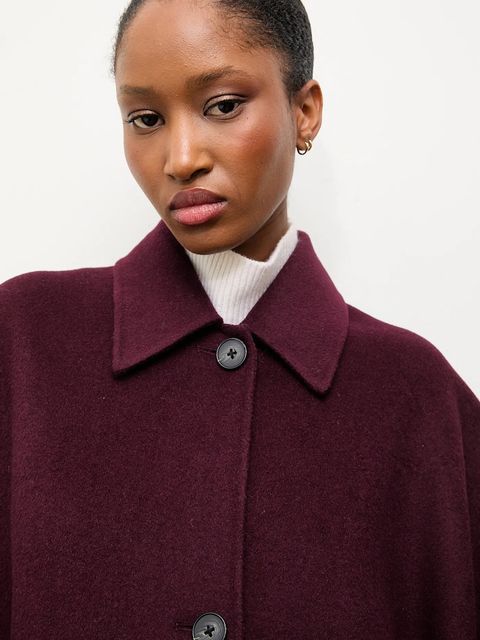 Answear.LAB płaszcz wełniany kolor bordowy
