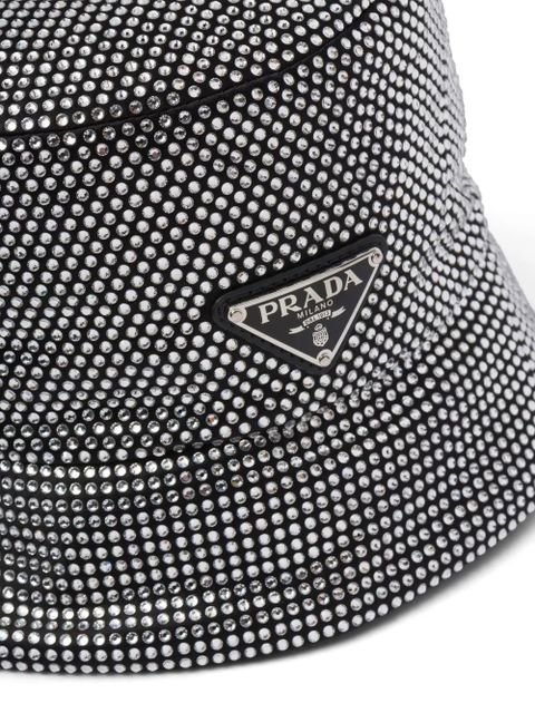 Prada crystal-embellished satin bucket hat - Black - zdjęcie produktu nr 2