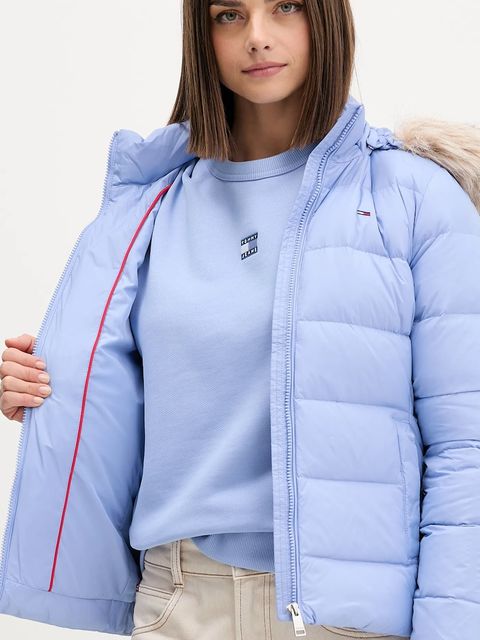 Tommy Jeans kurtka puchowa damska kolor beżowy DW0DW18312