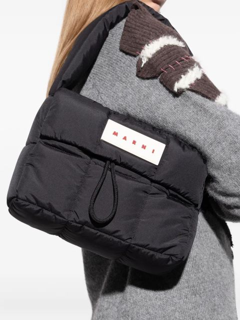 Marni logo-patch shoulder bag - Black - zdjęcie produktu nr 2