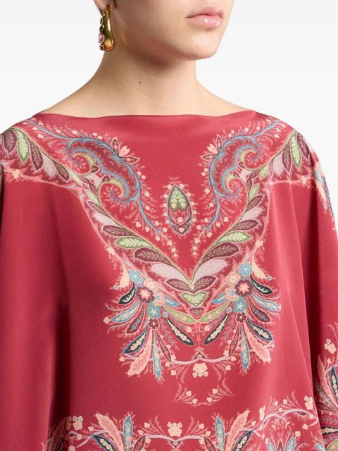 ETRO paisley-print asymmetric blouse - Red