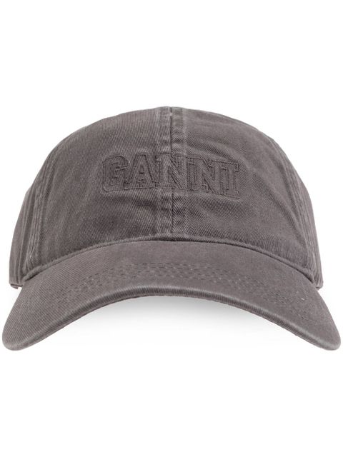 GANNI logo-embroidered baseball cap - Grey