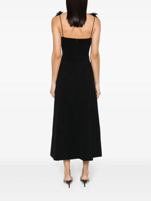 Magda Butrym floral-appliqué bustier-style midi dress - Black