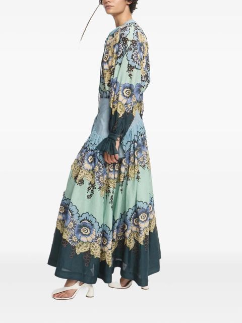 ALEMAIS Madalena floral-print tiered maxi skirt - Blue - zdjęcie produktu nr 1