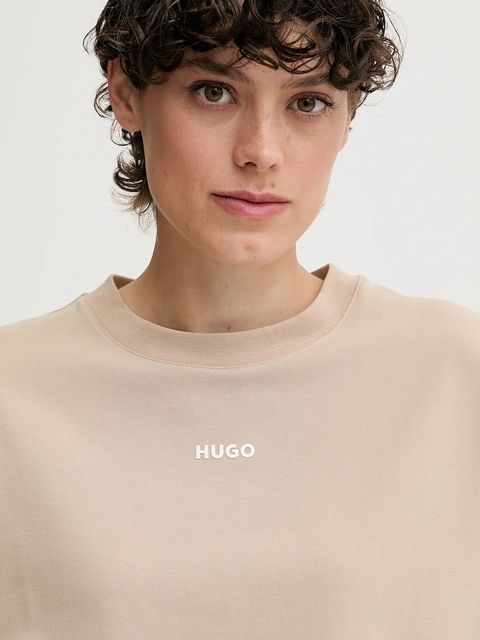 HUGO t-shirt lounge kolor beżowy 50490593