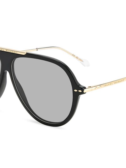 Isabel Marant Eyewear logo-engraved navigator-frame sunglasses - Black