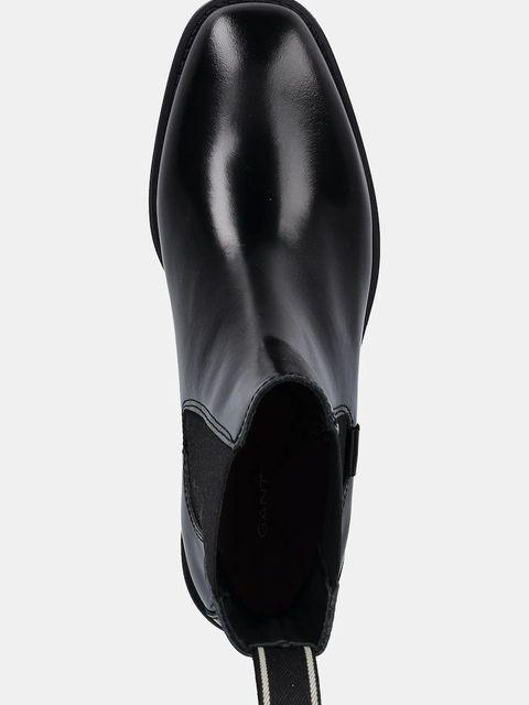 Gant botki skórzane Fayy damskie kolor czarny na płaskim obcasie 31551126