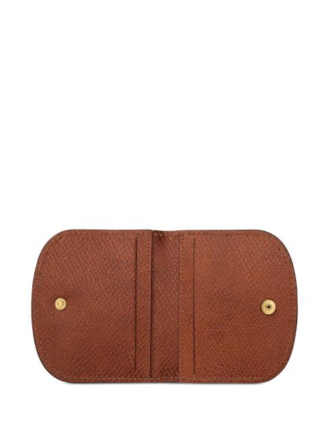 Longchamp Épure embossed leather cardholder - Brown