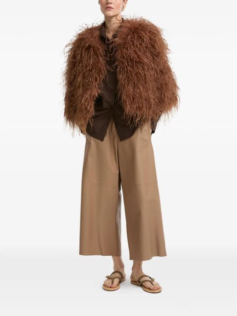 Yves Salomon cropped feather jacket - Brown - zdjęcie produktu nr 2
