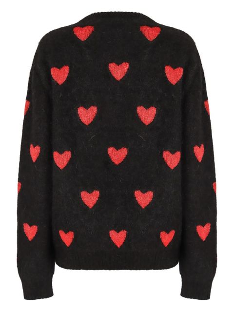 Valentino Garavani heart-pattern ribbed sweater - Black - zdjęcie produktu nr 2