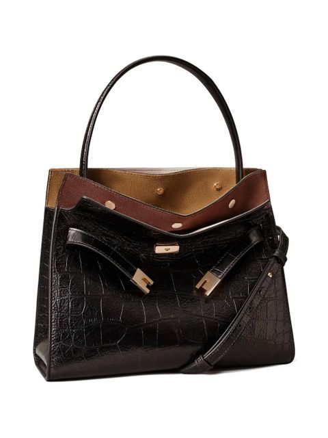 Tory Burch small Lee Radziwill embossed double bag - Black - zdjęcie produktu nr 2