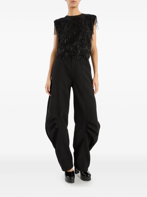 ROTATE BIRGER CHRISTENSEN sequin fringe top - Black