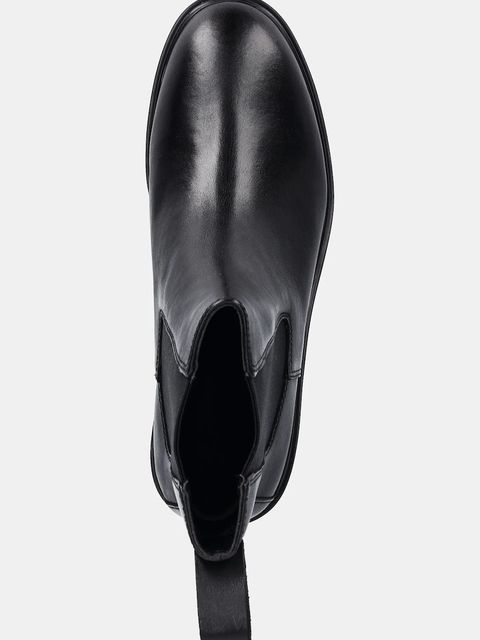 Lauren Ralph Lauren sztyblety skórzane Allyson damskie kolor czarny na płaskim obcasie 802967818001