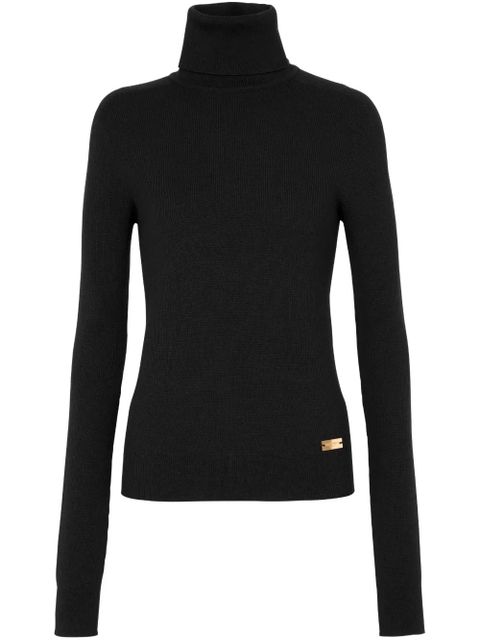 Balmain logo-plaque wool jumper - Black - zdjęcie produktu nr 1