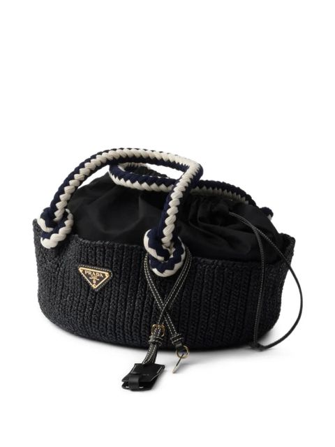 Prada small crochet-knit tote bag - Black - zdjęcie produktu nr 2