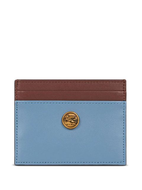 ETRO two-tone leather cardholder - Blue - zdjęcie produktu nr 1