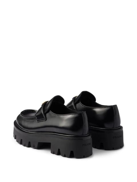 Prada triangle-logo platform loafers - Black - zdjęcie produktu nr 2