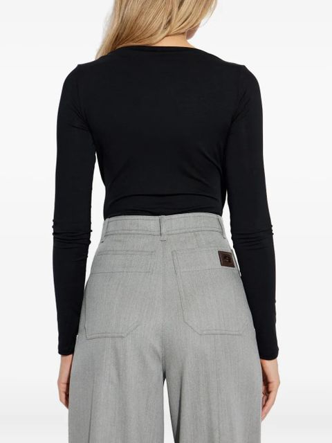 Max Mara Cicladi wrap long-sleeve body - Black