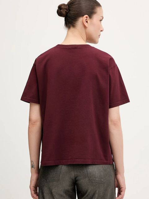 American Vintage t-shirt bawełniany damski kolor brązowy FIZ02A