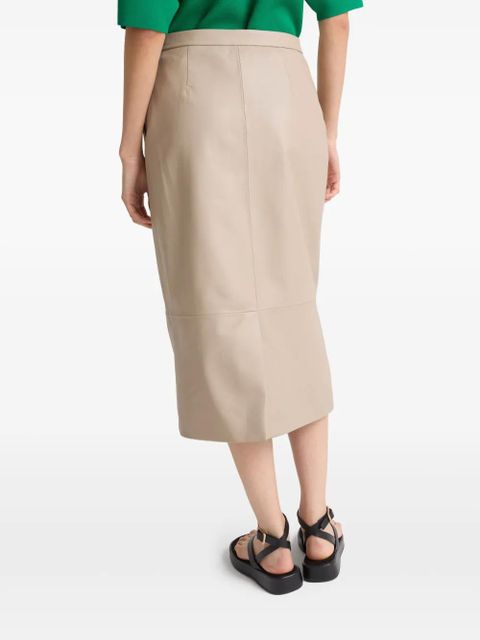 Yves Salomon leather pencil skirt - Neutrals