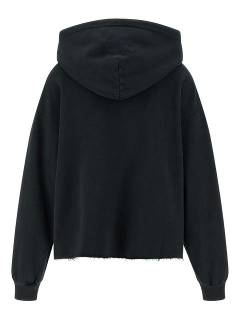 MM6 Maison Margiela gauze frayed hoodie - Black