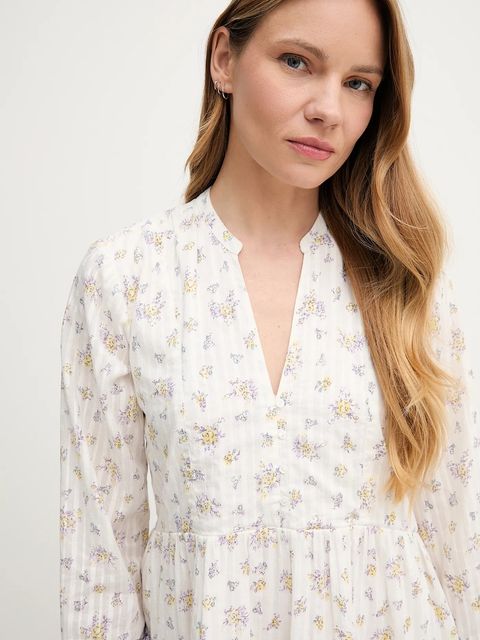 Pepe Jeans sukienka bawełniana kolor biały mini rozkloszowana PL953758