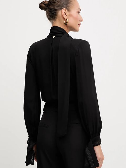 Elisabetta Franchi body damska kolor czarny gładka CB00651E3