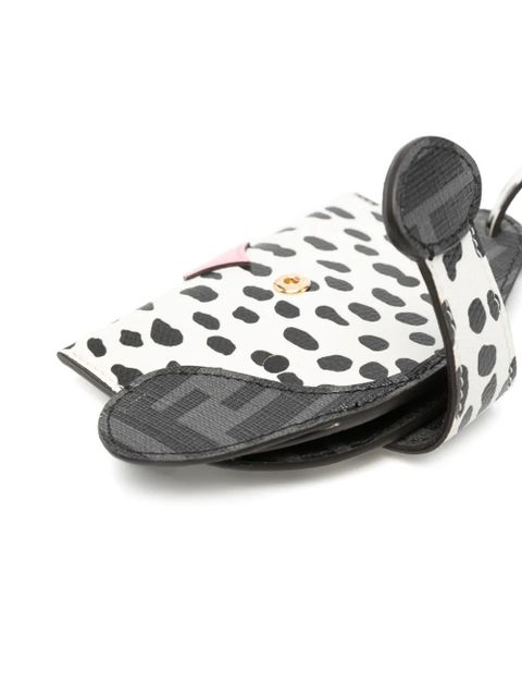 FENDI Best Friends Forever dog-head strap card case - White - zdjęcie produktu nr 2