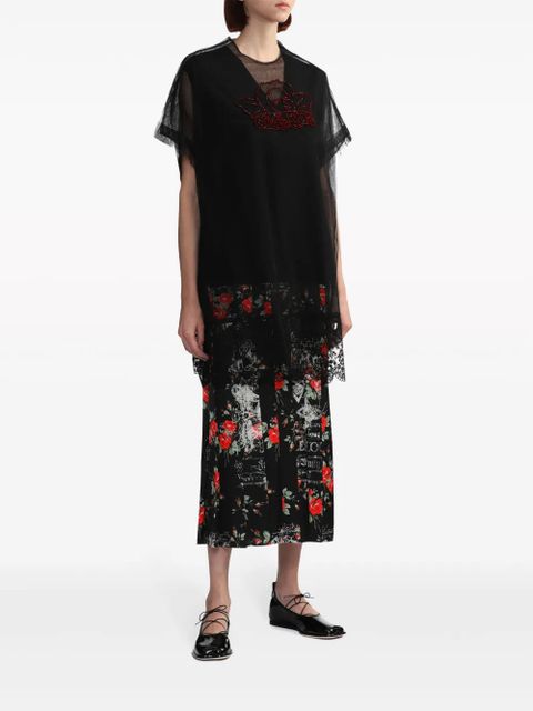 Simone Rocha V-neck sleeveless midi dress - Black