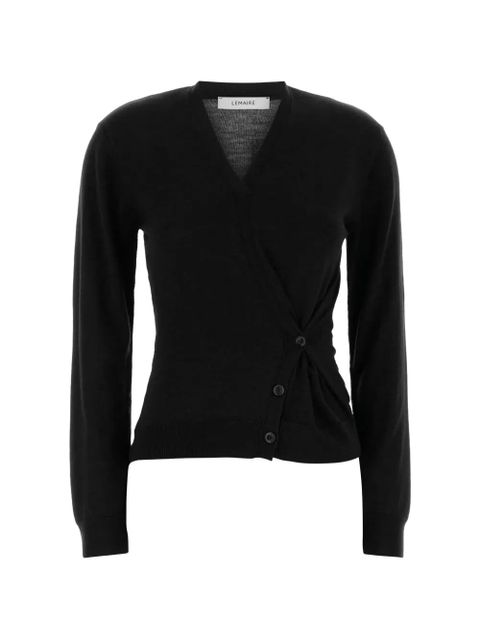 LEMAIRE twisted V-neck cardigan - Black - zdjęcie produktu nr 1