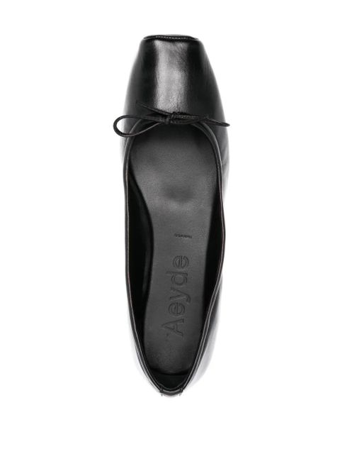 Aeyde square-toe leather ballerina shoes - Black - zdjęcie produktu nr 2