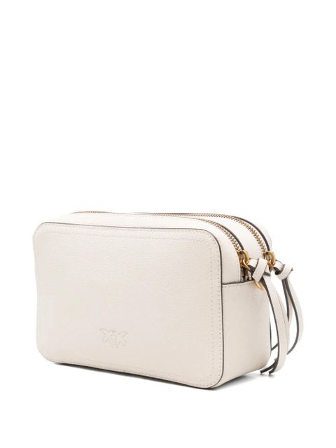 PINKO embossed-logo calf leather cross-body bag - Neutrals