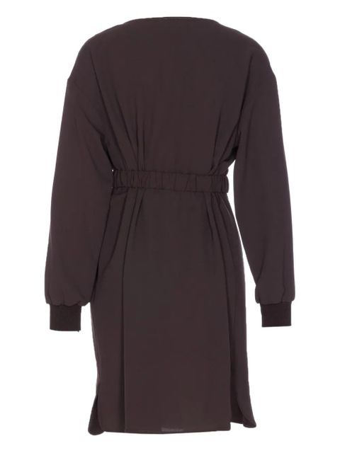 PINKO bird-embellished belted dress - Brown