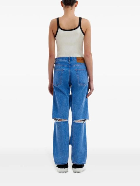 Marni cur-out cotton jeans - Blue