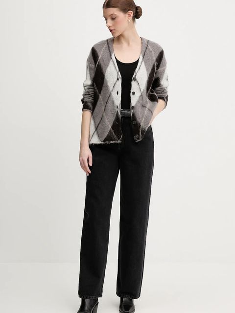 Sisley kardigan z dodatkiem moheru damski kolor szary 1TQIL602Y - zdjęcie produktu nr 2