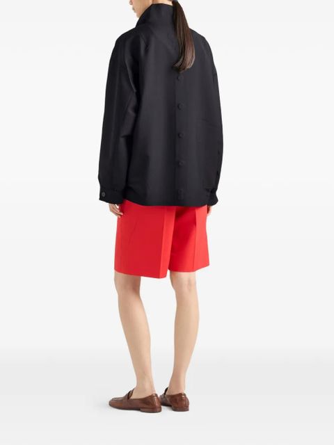 Prada kid-mohair and poplin jacket - Black