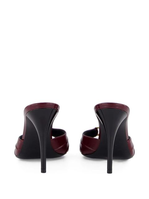 Saint Laurent Babylone logo leather sandals - Red