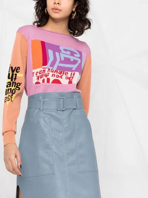 Chloé intarsia-knit colour-block jumper - Pink