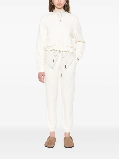 Moncler logo-patch pants - White