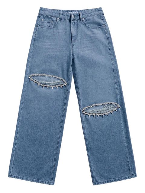 AREA crystal-embellished pocket jeans - Blue - zdjęcie produktu nr 1