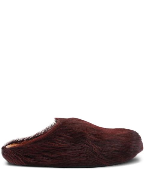 Marni Fussbett calf-hair mules - Red - zdjęcie produktu nr 1