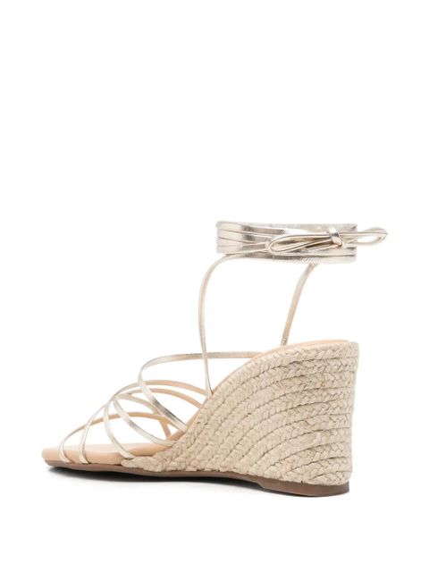 Manebi metallic strappy wedge sandals - Gold