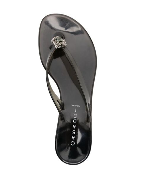 Casadei Jelly transparent flip flops - Black