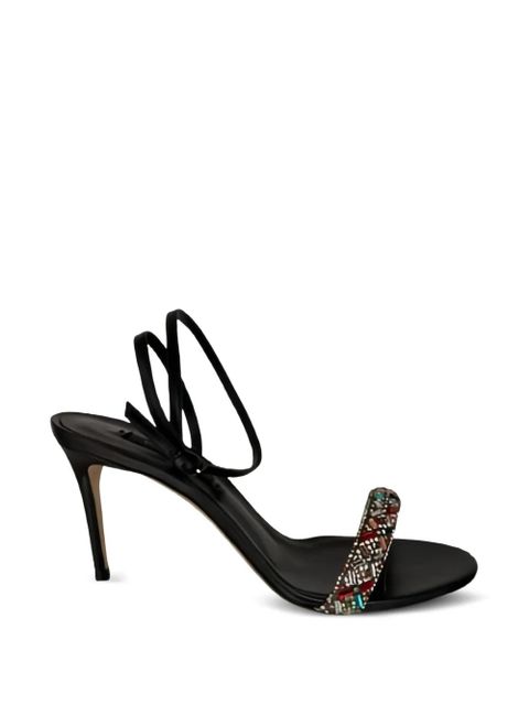 Casadei embellished wrap-around sandals - Black - zdjęcie produktu nr 1